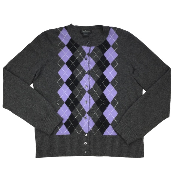 Lord & Taylor Sweaters - Lord & Taylor Argyle Cashmere Cardigan